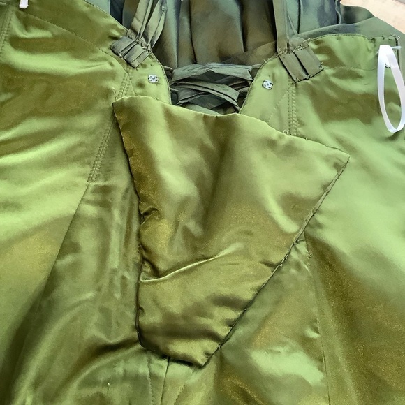 VINTAGE Green Ruched Sequin Evening Gown - Picture 15 of 16